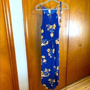Xhilaration Blue and Yellow Floral Dress
